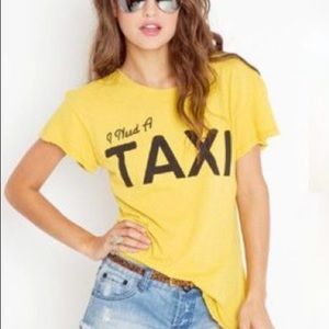 Wildfox yellow ‘I need a Taxi’ tee - s